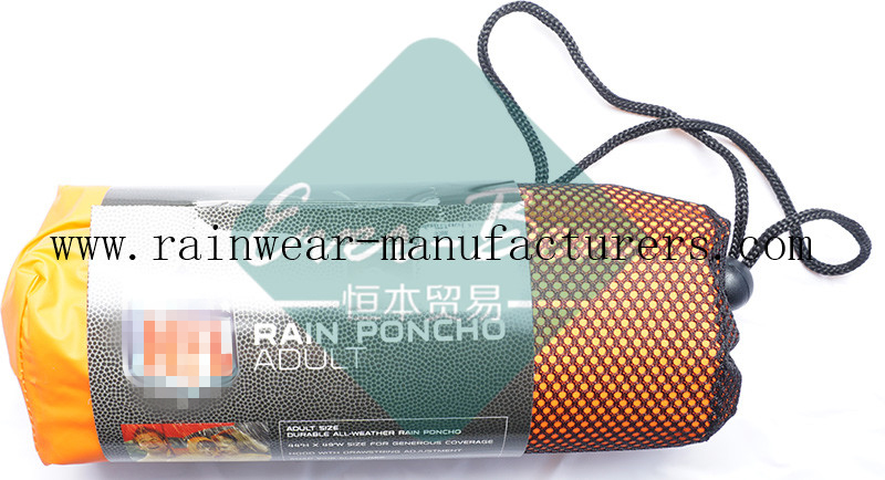 NFDB Promotional orange PEVA waterproof poncho packing bag